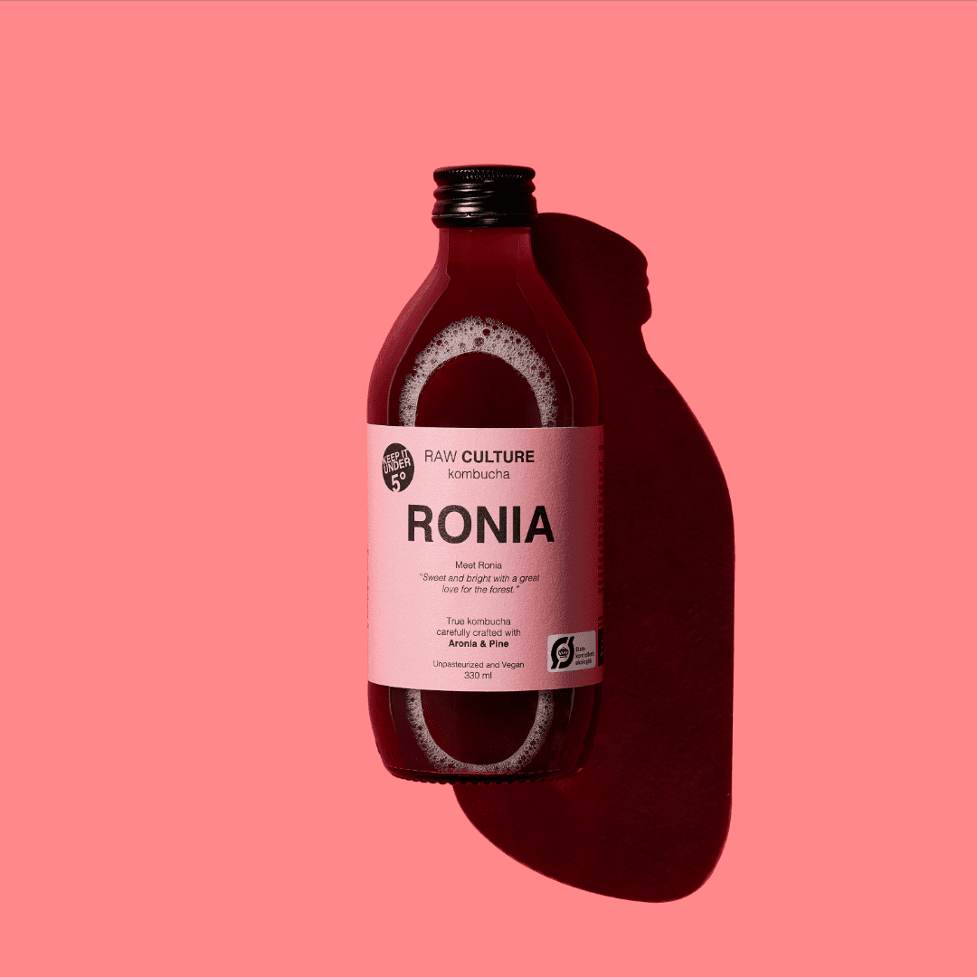 En Raw Culture Kombucha med smagen Ronia
